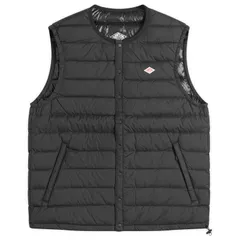 ダントン メンズ アウター ベスト クルーネック ダウン Danton Inner Down Crewneck Vest Black ブラック