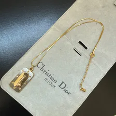 Christian Dior クリスチャンディオール　 Diorロゴプレートネックレス　ゴールド/シルバー　ビンテージ　社外チェーン