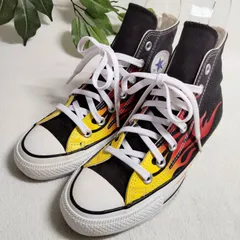 【良品】CONVRSE/コンバース/オールスターローカット ハイ/スニーカー/ブラック/黒/イエロー/黄色/レッド/赤/23.0cm