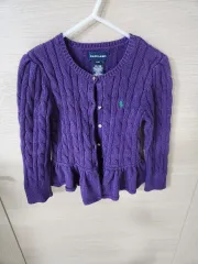 ラルフローレン 3T 女の子 ケーブル カーディガン PURPLE