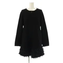 トゥービーシック TO BE CHIC フリル ニットコート ジップアップ 40 ブラック /DF ■OS