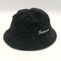 【中古】SUPREME Velvet Paisley Boonie M/L 60CM ブラック シュプリーム[10][240010506874]