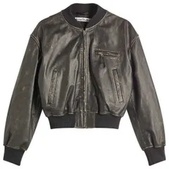 アクネ ストゥディオズ レディース アウター ジャケット・ブルゾン レザー Acne Studios New Lomber Leather Bomber Jacket Vintage Black ブラック