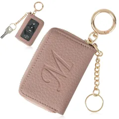 【特価商品】スマートキー収納 車キーケース イニシャル型押し 1つ内側ポケット メンズ ファション シンプル レディース カラビナ付き スマートキーケース 軽量 [VEISEN] コンパクト