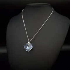 美品 SWAROVSKI スワロフスキー ネックレス ペンダント スクエア クッションカット クリスタル 大粒 シルバーカラー 上品 エレガント 存在感 ギフト プレゼント 贈り物