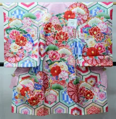 お宮参り 産着 女児 女の子 合繊 のしめ 金刺繍 綸子地 ピンク色 豪華絢爛 牡丹 手毬 祝着 一つ身 掛け着 熨斗目 NO43106