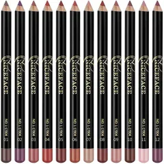 12色ペンシルマットリップライナーセット、長持ち、防水、スムーズ、ナチュラル、プロのメイクアップリップライナーペンシルセット女性用