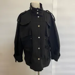 【k-37】RUBICON ミリタリージャケット　ブラック　身丈60 短丈　七分袖　ワイドシルエット　ライトアウター　古着　メンズ　レディース　春秋　スナップボタン