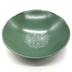 未使用】幸兵衛窯 青釉唐草文鉢 加藤幸兵衛 記念品 共箱・栞付き