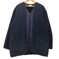 ユニクロ UNIQLO フリースノーカラーコート ネイビー Lサイズ メンズ JPN：L 