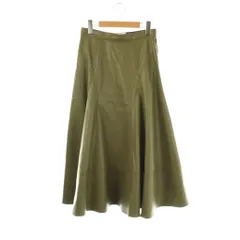 ランバンオンブルー LANVIN en Bleu 近年モデル フェイクレザーフレアスカート 38 カーキ /ES ■OS