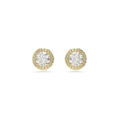 スワロフスキー レディース アクセサリー ピアス・イヤリング Swarovski Una Angelic stud earrings Round cut Pave White Rhodium plated GoldCrystal ゴールド