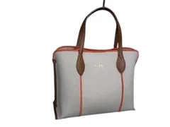 FURLA フルラ ハンドバッグ ヴィットリア アイボリー オレンジ キャンバス レザー レディース 超美品