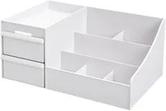 To all Genie メイクボックス デスク 卓上 化粧品 収納ボックス 大容量 引き出し ケース コスメボックス メイクアップ (白)