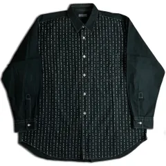 【AD1999】COMME des GARCONS HOMME 刺繍 ホワイトステッチ 長袖シャツ ブラック コムデギャルソンオム 2000000023083