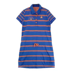 サイズ：L LE COQ GOLF ルコックゴルフ  半袖ワンピース ボーダー柄 ブルー系 [240101627369] ゴルフウェア レディース ストスト