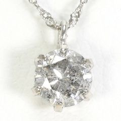 大粒天然ダイヤモンドネックレス 0.7ct/Pt999/850/1.0g - メルカリ