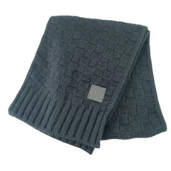 LOUIS VUITTON ルイヴィトン マフラー エシャルプ・ヘルシンキ M74421 ブラック カシミヤ100％ レザー メンズ ダミエパターン