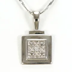 K18WG ネックレス ダイヤモンド 総重量約1.8g 約40cm