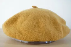 レディース・婦人用　帽子　ベレー帽　ウール　サイズ５７cm〜５９cm　キャップ　黄金色　帽子　スタイル帽子　[[：：]]