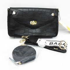 LA BAGAGERIE ラバガジェリー ショルダーバッグ 牛革 ブラック 黒 レディース ポーチ付き LF001-08-0213③