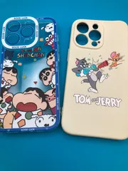 iPhone 13 / 13 Pro 用 キャラクターケース 2個セット クレヨンしんちゃん トムとジェリー