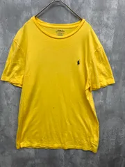 POLO RALPH LAUREN ポロ ラルフローレン カスタム スリムフィット ロゴ刺 Tシャツ sizeM/イエロー ■■ メンズ
