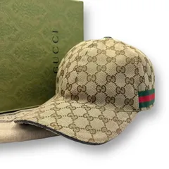新品同様 GUCCI グッチ キャップ  GG キャンバス  男女兼用 GG柄 ベージュ 箱付き