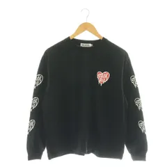 ミルクフェド MILKFED. MELTY HEART WIDE L/S TEE ロンT カットソー ロゴ M 黒 白 赤 /CX ■OS ■SH