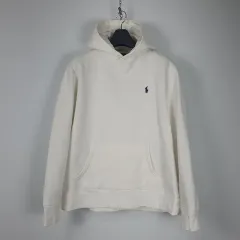 s0073 POLO RALPH LAUREN ポロラルフローレン 白 裏起毛パーカー XL
