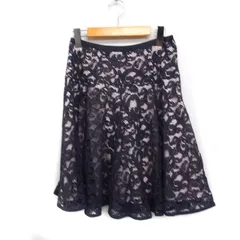 エポカ EPOCA レース フレアスカート ひざ丈 38 ネイビー 紺 /FT33