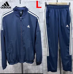 美品 アディダス 93 MUSTHAVES 3STRIPES ウーブントラックスーツ 紺白 L adidas ジャージ トレーニングスーツ