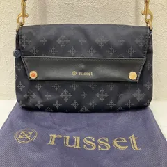 9374　russet ラシット　お財布ショルダーバッグ　ショルダーバッグ　長財布　小さめ　ミニ　レディース　ネイビー　ブラック　黒　紺　モノグラム　ナイロン　レザー　札入れ　小銭入れ　カード入れ　カード収納　シンプル　きれいめ