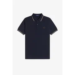 フレッドペリー メンズ トップス Tシャツ ポロシャツ Fred Perry Short Sleeve Twin Tipped Polo Shirt Navy 52A ネイビー