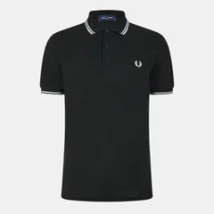 フレッドペリー メンズ トップス ポロシャツ Fred Perry Short Sleeve Twin Tipped Polo Shirt BlackWhite 350 ホワイト