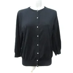 23区 オンワード樫山 カーディガン カットソー 長袖 46 XXXL 黒 ブラック /YI