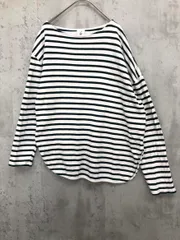 6 ROKU ビューティー＆ユース ユナイテッドアローズ ボーダー アシンメトリー プルオーバー カットソー size36/白/緑 ◇■ レディース