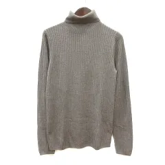 プラステ PLST ニット カットソー タートルネック 長袖 リブ ウール M 茶 ブラウン /MN