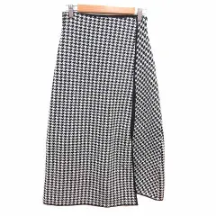 デプレ DES PRES トゥモローランド タイトスカート ロング ニット 千鳥格子 36 S 黒 ブラック 白 ホワイト /YK