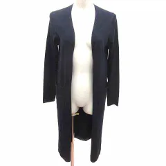 エムプルミエ M-Premier ロングカーディガン ニット 前開き 長袖 36 S 紺 ネイビー /YK