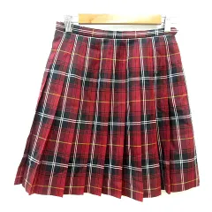 イーストボーイ EAST BOY プリーツスカート ミニ チェック ウール 11 L 赤 レッド /MN