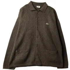 古着 ラコステ LACOSTE 襟付き ウールニットカーディガン スペイン製 6 メンズXL相当/eaa610506