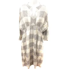 アーバンリサーチ ドアーズ URBAN RESEARCH DOORS ワンピース Aライン ロング 長袖 総柄 1 ベージュ /RT