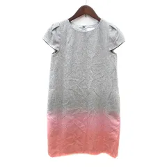ジルスチュアート JILL STUART ワンピース ミニ グラデーション 半袖 ウール 0 XS グレー ピンク /MN