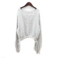 ワンアフター アナザー ナイスクラップ one after another NICE CLAUP ニット セーター 長袖 リボン F 白 オフホワイト /MN