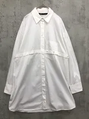 ZARA ザラ ボタン デザイン ロング シャツ sizeS/白 ■◇ レディース
