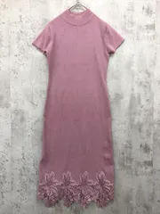 eimy istoire エイミーイストワール モチーフ レース ポイント ニット ワンピース sizeF/PURPLE ■◇◎レディース