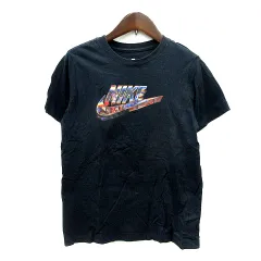 ナイキ NIKE カットソー Tシャツ クルーネック プリント 半袖 M 黒 ブラック /MN