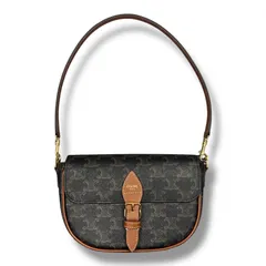 CELINE Folco Shoulder Bag ファルコショルダーバッグ クロスボディバッグ ハンドバッグ 鞄 セリーヌ ブラウン系 1434A1