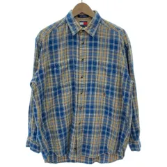 TOMMY HILFIGER　ネルシャツ　フランネル　長袖　チェックシャツ　トップス　レギュラーカラー　胸ポケット　ワンポイント　刺しゅう　古着　/1552